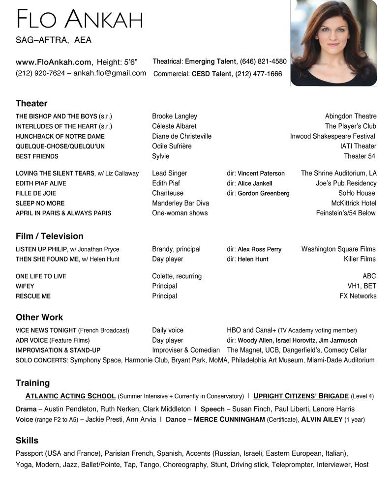 French actress resume